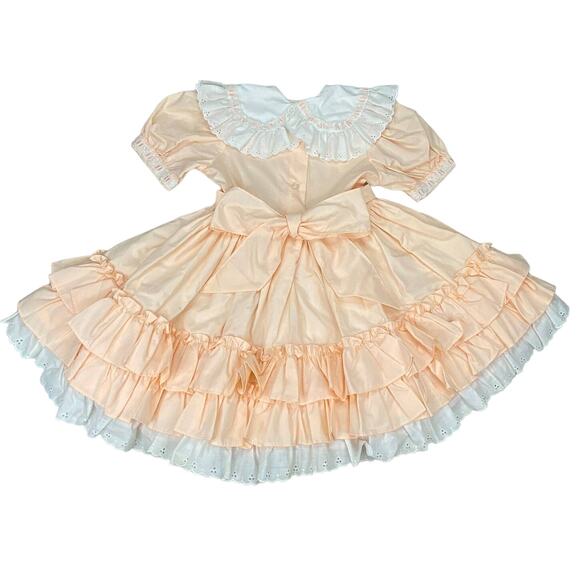 VTG Lilo California Full Circle Dress Girls Sz 5 Pageant Ruffled Tiered Party - Picture 3 of 12